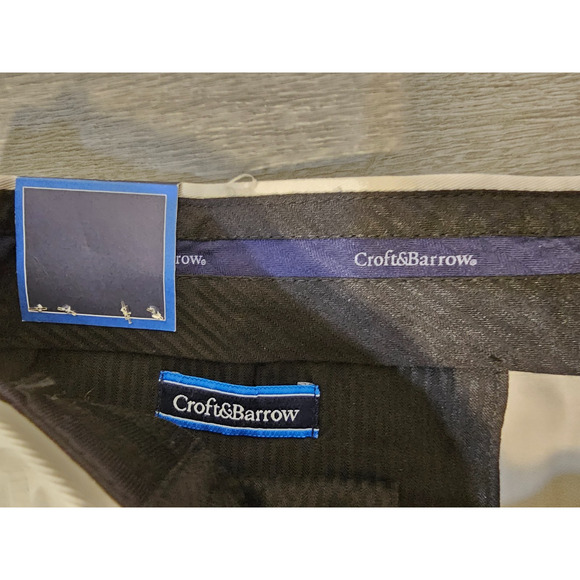 NWT Croft & Barrow Pants Mens 42 X30 Stone Flat Front Straight Leg No Iron - Picture 3 of 7